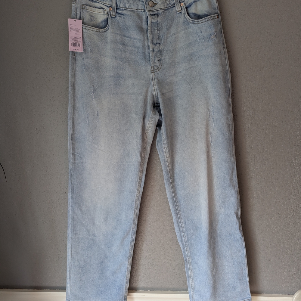 Wild Fable Super High-rise Straight Women's Light Blue Jeans 16